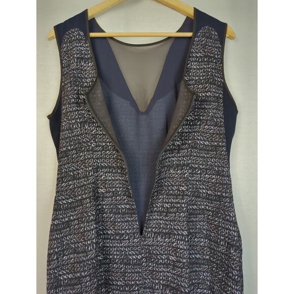 O'2nd Navy Mesh Sleeveless Sheath Dress 8 - Picture 6 of 7